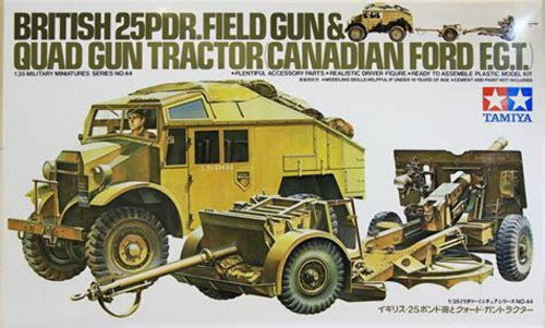 Tamiya 35044 1:35 British 25PDR. Field Gun & Quad Gun Tractor