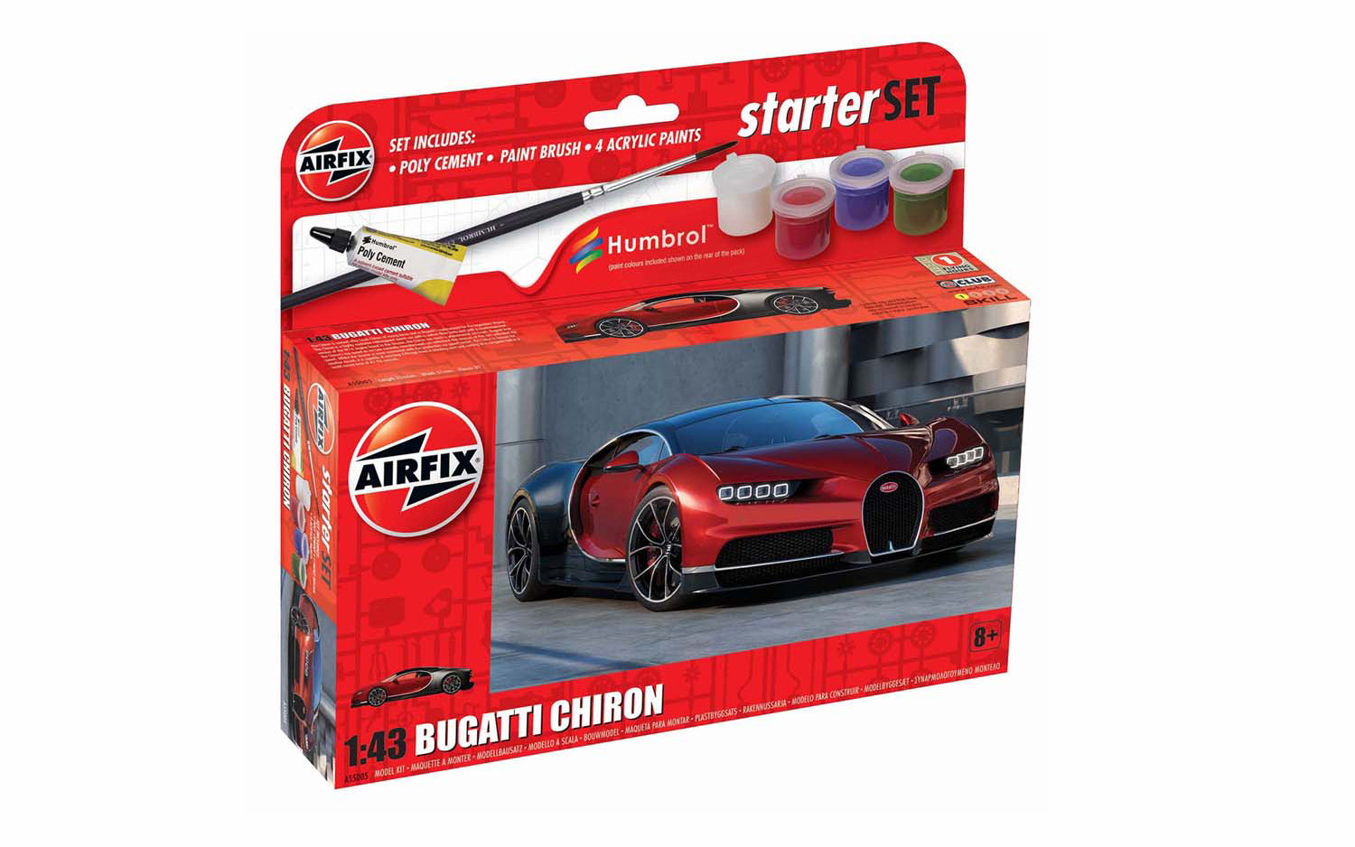 Airfix A55005 1:43 Bugatti Chiron Small Starter Set