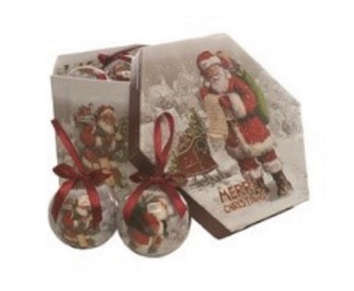 Festive Assorted Santa Scene Decoupage Balls 14 x 7.5cm P019109