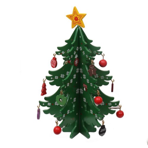 Festive P035854 19cm Green Wooden Christmas Tree